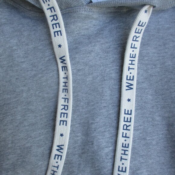 NWT FREE PEOPLE ~ WE the FREE LONGLINE HOODED GRAY HOODED SWEATSHIRT ~ L ~ $128 - Picture 6 of 8